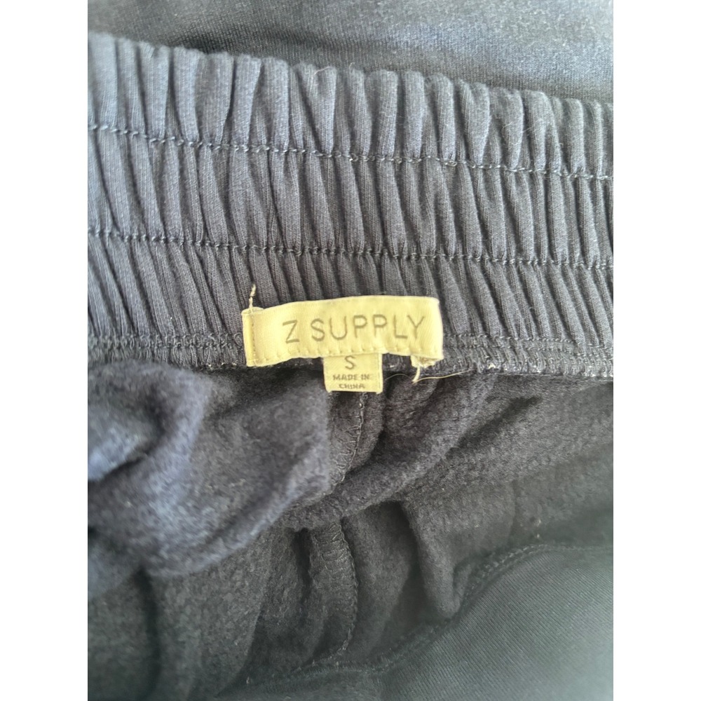 Z Supply Womens Small Navy Blue Wide Leg Lounge Pants Fleece Smocked Waistband - Picture 3 of 3